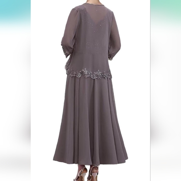 NWT Mother Of The Bride Dress Stormy Blue (BLUE GRAY) - Picture 3 of 6